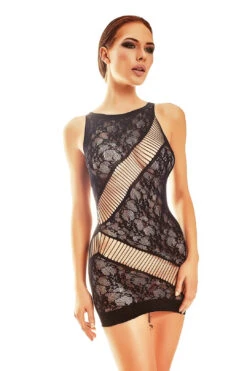 Anaïs Robe De Nuit Ajourée Noire