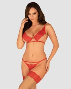 Obsessive Ensemble Lingerie Rouge Ouverte