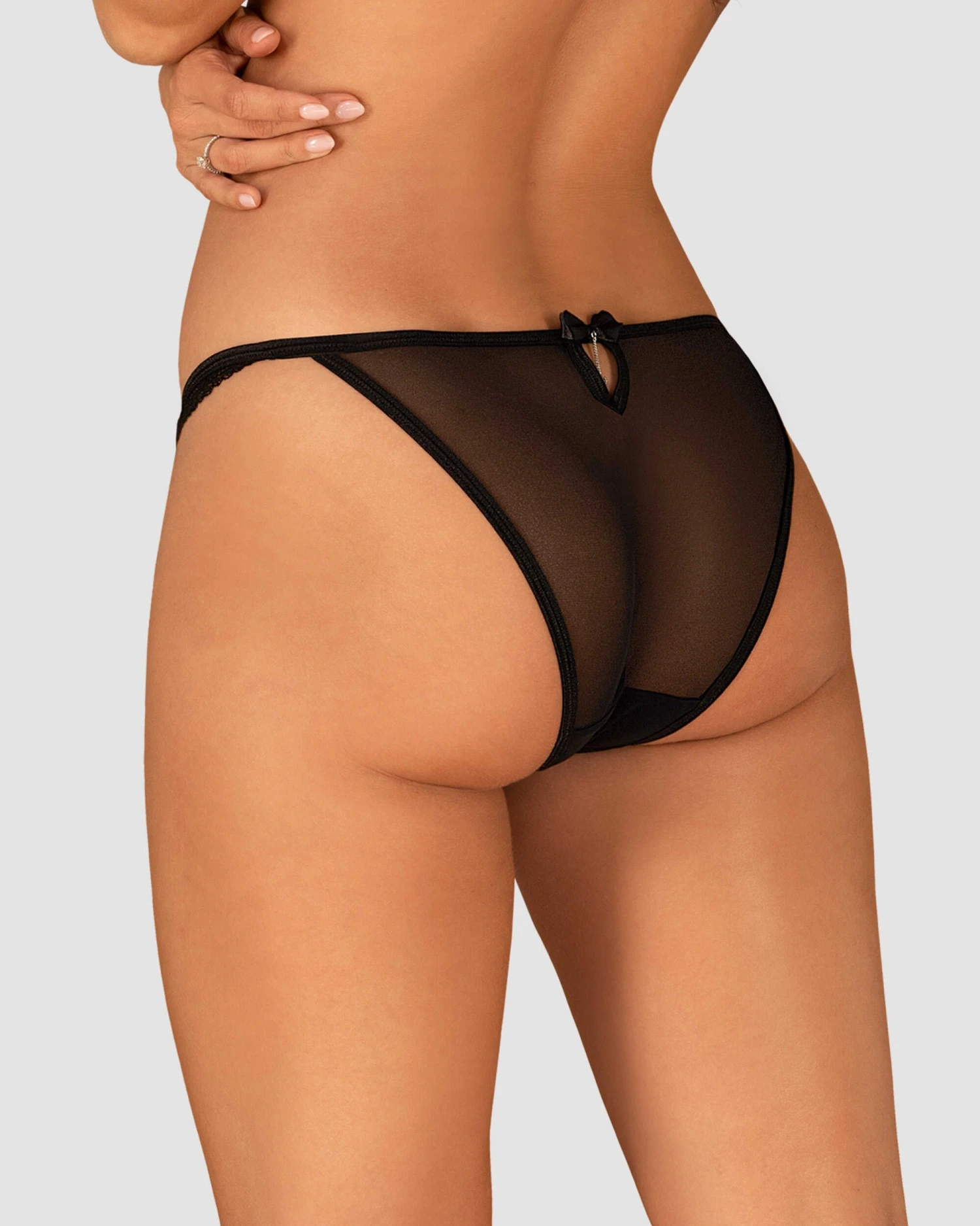 Obsessive Culotte Noire Dentelle Et Résille Ivannes – Image 6