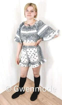 Ensemble Short Tribal Blanc