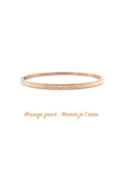 Bracelet Acier Or Rosé Maman Je T'aime